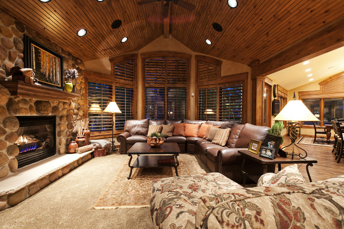 Oakley Cabin Fireplace Great Room